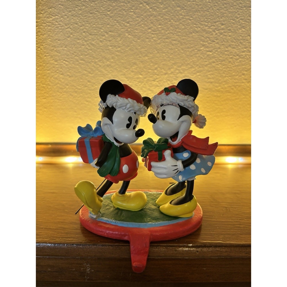 VTG Disney Stocking Holder Mickey & Minnie Mouse‎  Christmas Presents Heavy